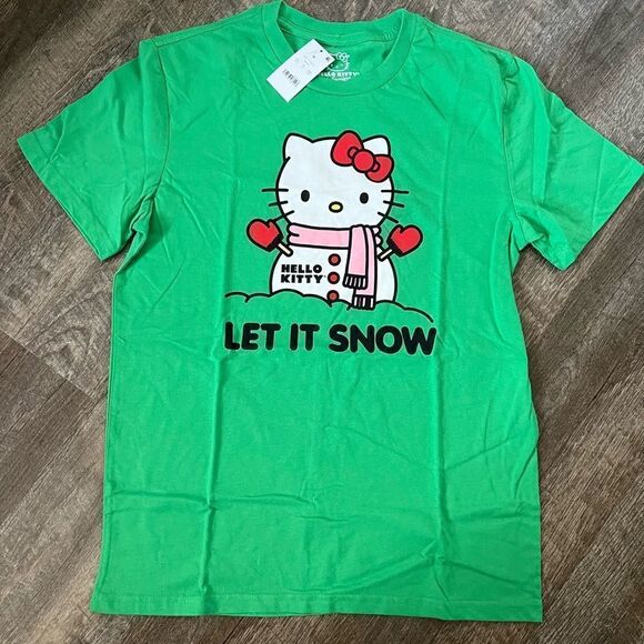Hello Kitty Let It Snow Graphic T-Shirt-Size Medium - Picture 1 of 6